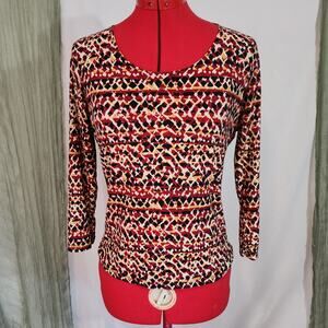 Suzie in the City Red Soft Silky Stretch Woman's Blouse Size L